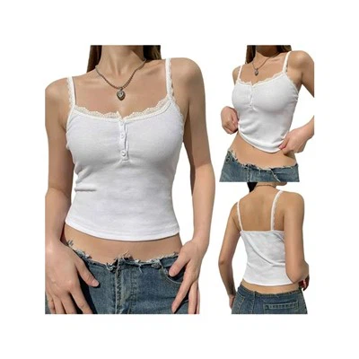 Top Cami Trim Renda Wanita